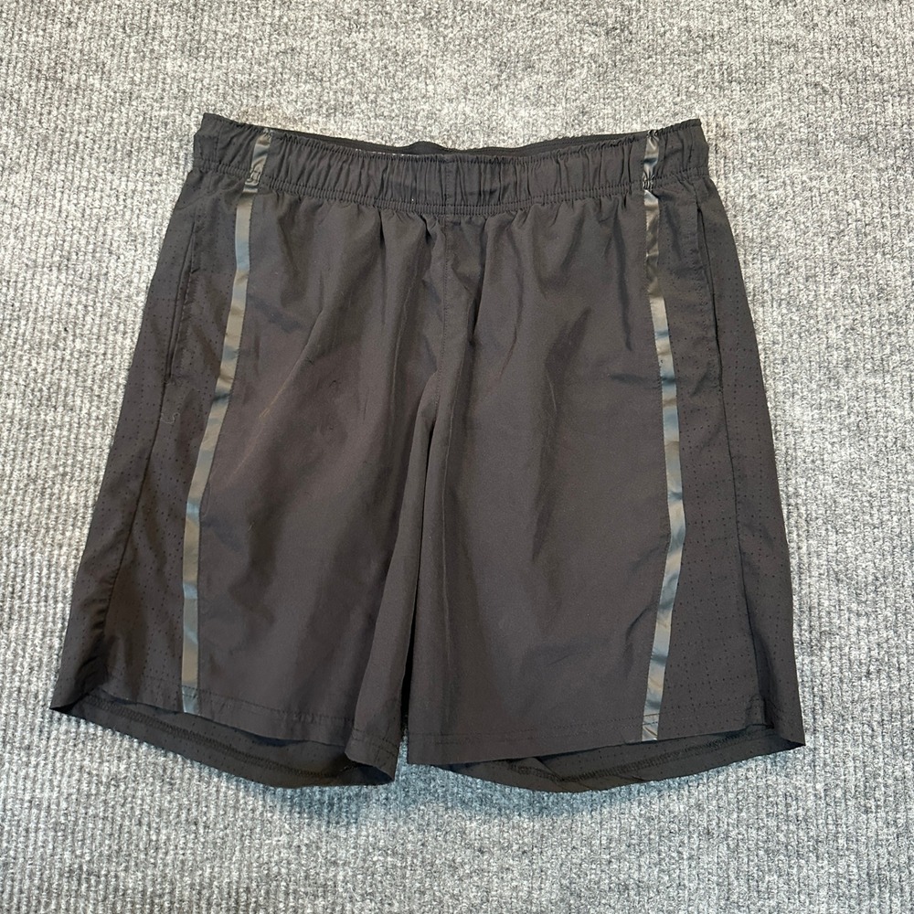 Sean John Athletic Shorts Medium Black Perforated Mesh Side Stripe